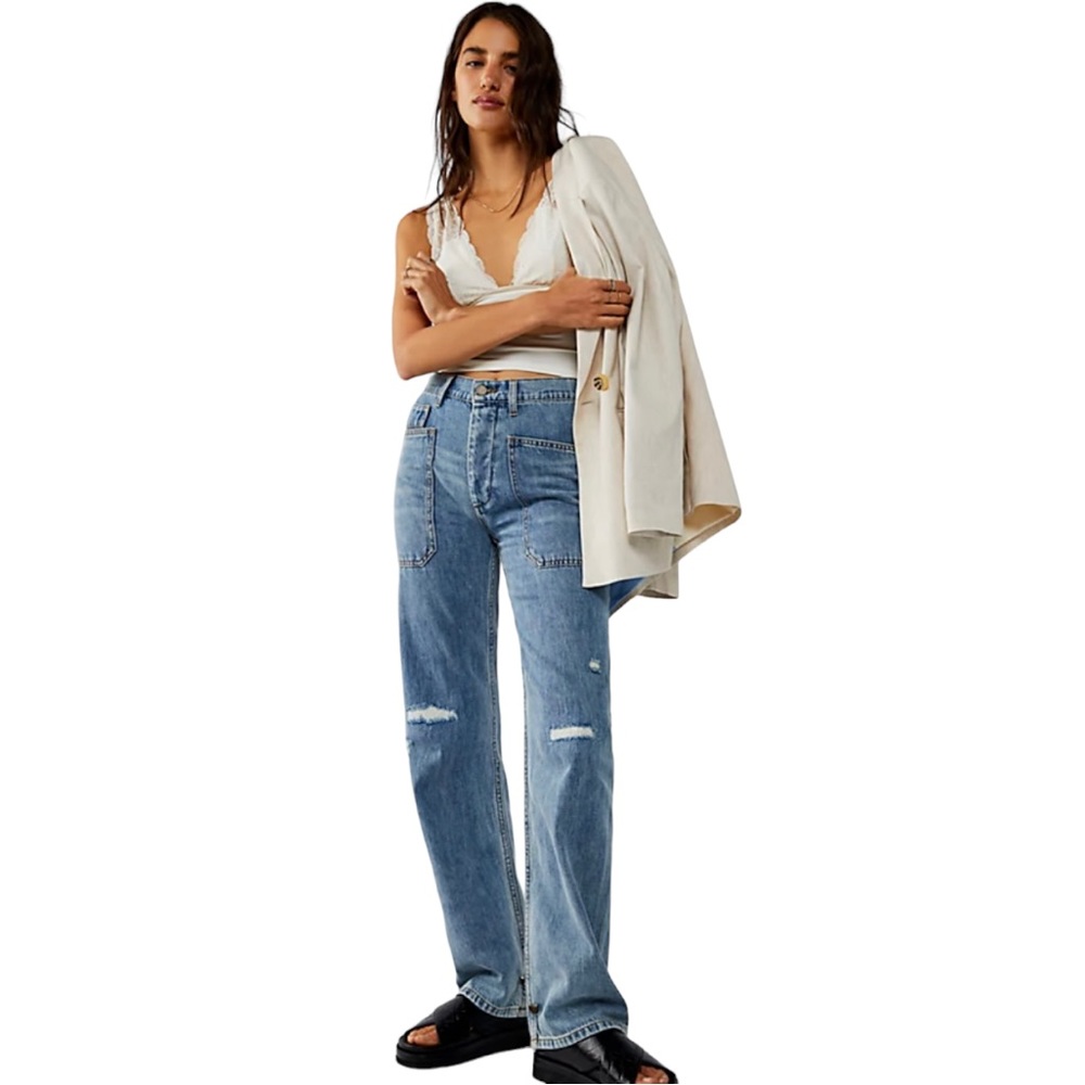 Free People Sandrine Rose Cargo Jeans in Original